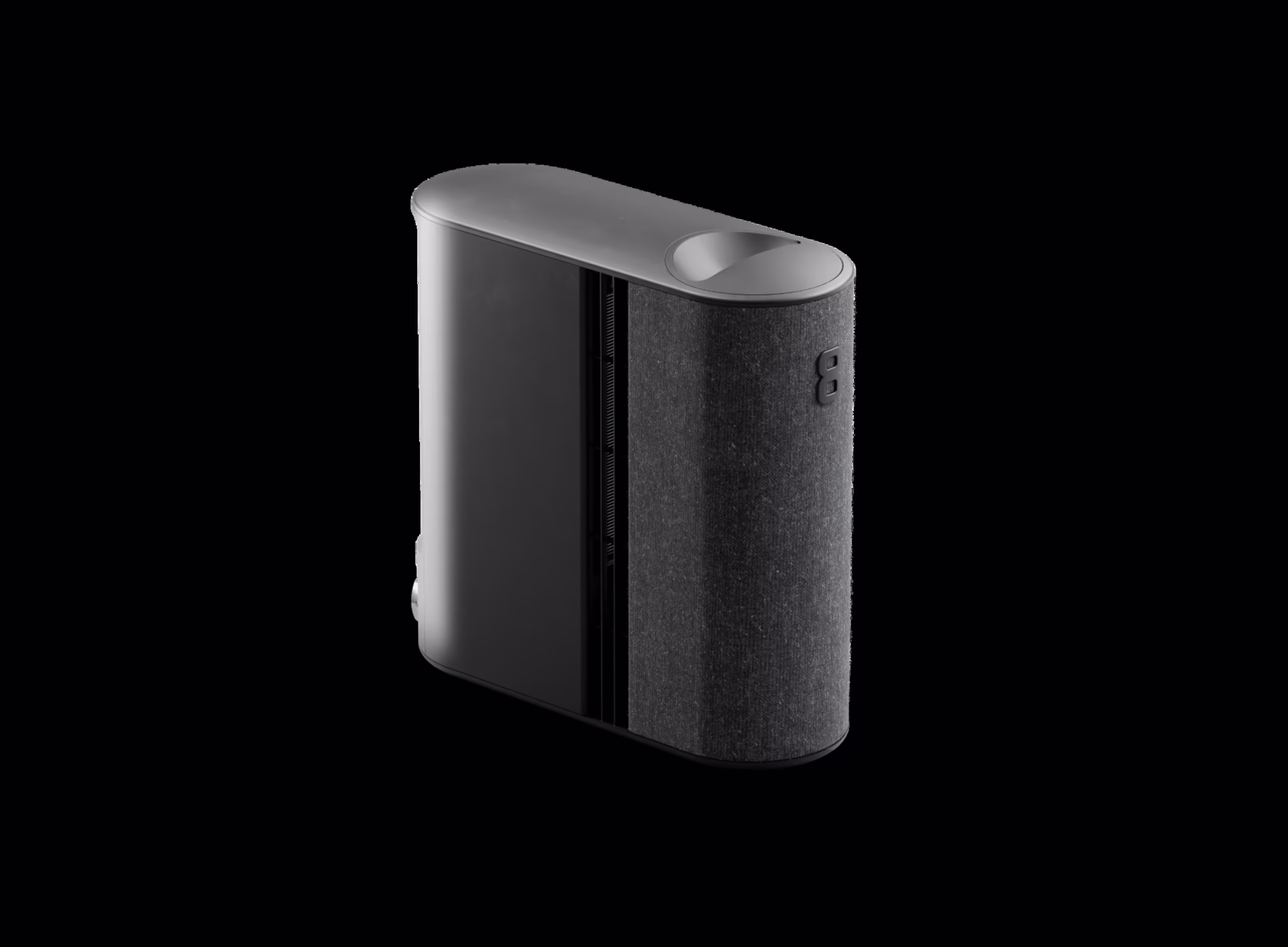 Modern, sleek, compact speaker design.