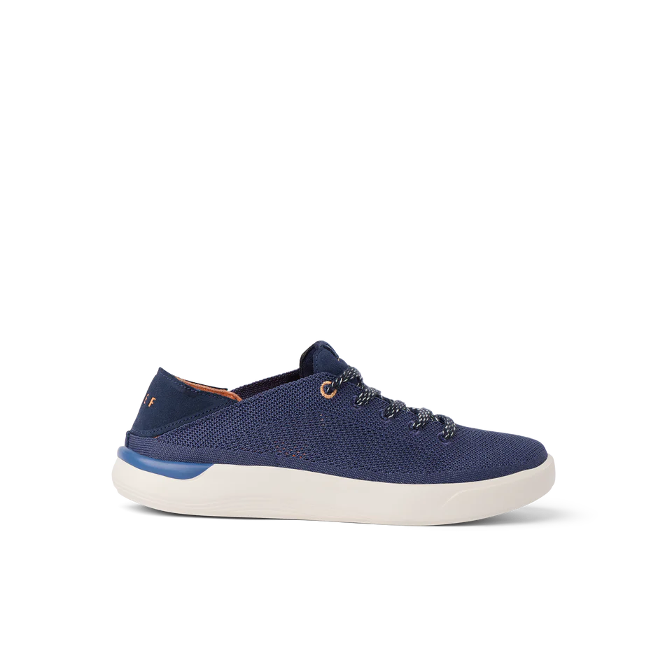 Navy blue casual sneaker with laces