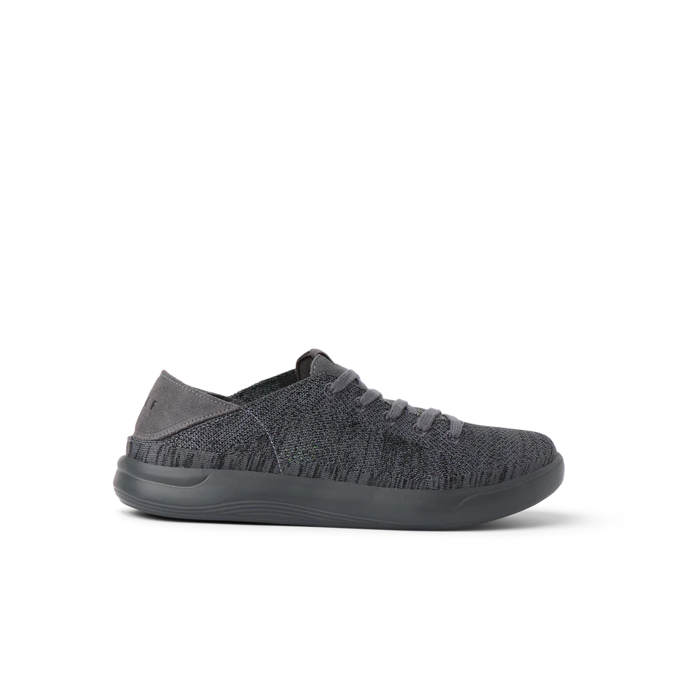 Gray athletic shoe with textured design